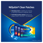 NiQuitin 14mg Nicotine Patches (Step 2 - 7 Clear Patches) - 24 Hour Craving Control - 1 Week Treatment Patches to Quit Or Reduce - Discreet Transparent Stop Smoking & Vaping Aids - Damaged Box - BBE 08/2028