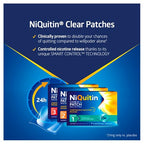 NiQuitin 14mg Nicotine Patches (Step 2 - 7 Clear Patches) - 24 Hour Craving Control - 1 Week Treatment Patches to Quit Or Reduce - Discreet Transparent Stop Smoking & Vaping Aids - Damaged Box - BBE 08/2028