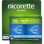 Nicorette Cools 2mg Lozenge, 160 Pieces (4 x 40 Packs), Effective and Discreet Stop Smoking and Stop Vaping Aid, Nicotine Lozenges with Dual-Layer Icy Mint Flavour Release (Quit Smoking or Vaping) - BBE 09/2028