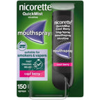 Nicorette QuickMist Mouthspray, Cool Berry (2 x 150 Sprays) Smoking or Vaping Cessation Aid, designed to start reducing cravings in 30 seconds (Quit Smoking or Quit Vaping Aid) - Damaged Box - BBE 03/2028
