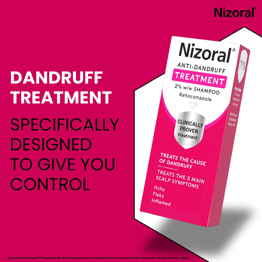 Nizoral Anti-Dandruff Treatment Shampoo, Treats and Prevents Dandruff, Clinically Proven to Control Itchy & Flaky Scalps, Contains Ketoconazole, 1 x 60ml - Damaged Box - BBE 11/2028