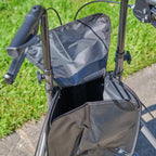 NRS Healthcare 3 Wheel Aluminium Ultra Lightweight 4.5kg (9.9lbs) Rollator Walking Aid with Bag & Lockable Brakes, Folding & Height Adjustable Walker, - Dark Silver - Damaged Box