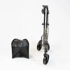 NRS Healthcare 3 Wheel Aluminium Ultra Lightweight 4.5kg (9.9lbs) Rollator Walking Aid with Bag & Lockable Brakes, Folding & Height Adjustable Walker, - Dark Silver - Damaged Box