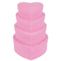 Oairse Velvet Heart Shaped Box Set of 4 Gift Box with Lids for Flower Arrangements Pink Heart Boxes Velvet Gift Boxes for Present, Valentine's Day, Wedding, Mother's Day, Thanksgiving, Christmas - Damaged Box