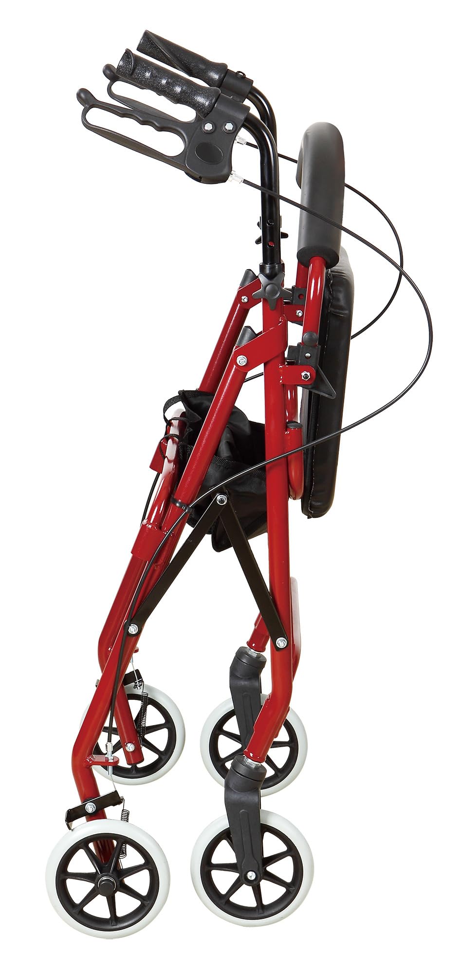 OR8 Wellness 4 Wheel Rollator | Foldable Mobility Walking Aid for Adults Seniors with Padded seat | Indoor Outdoor Rollator Lightweight Disability Walker with Storage Basket - Damaged Box