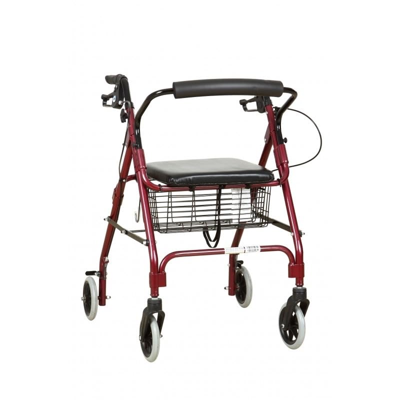OR8 Wellness 4 Wheel Rollator | Foldable Mobility Walking Aid for Adults Seniors with Padded seat | Indoor Outdoor Rollator Lightweight Disability Walker with Storage Basket - Damaged Box