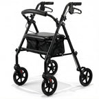 OR8 Wellness 4 Wheel Rollator | Foldable Mobility Walking Aid for Adults Seniors with Padded seat | Indoor Outdoor Rollator Lightweight Disability Walker with Storage Basket - Damaged Box