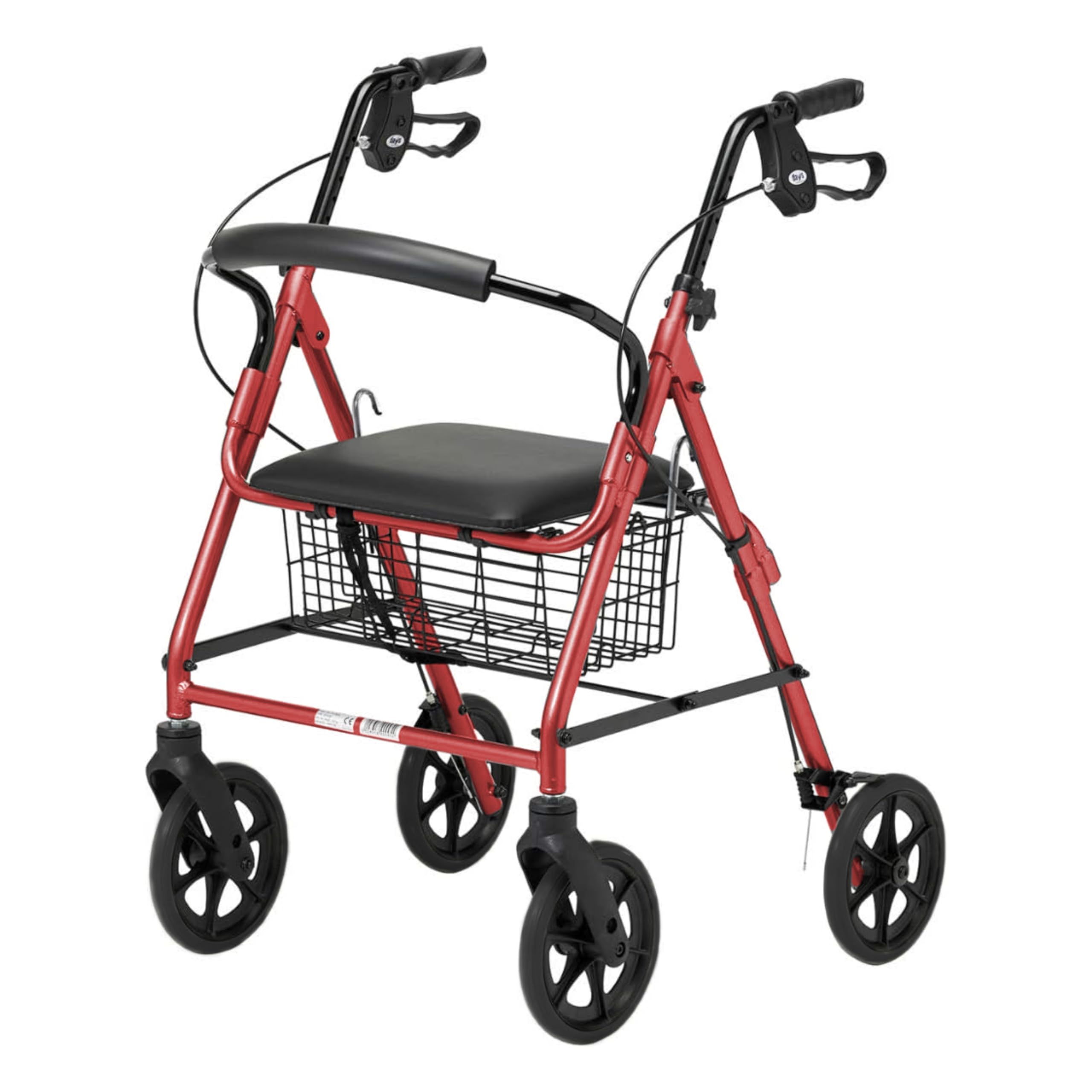 OR8 Wellness 4 Wheel Rollator | Foldable Mobility Walking Aid for Adults Seniors with Padded seat | Indoor Outdoor Rollator Lightweight Disability Walker with Storage Basket - Damaged Box
