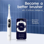 Oral-B iO7 Electric Toothbrushes For Adults, App Connected Handle, 3 Toothbrush Heads, Travel Case & Toothbrush Head Holder, 5 Modes with Teeth Whitening, Black