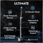 Oral-B iO10 Electric Toothbrush for Adults, 1 Handle, Cosmic Black - 3 Brush Heads, Charging Travel Case, Toothbrush Head Holder, 7 Modes, UK Two Pin Plug, Gifts for Women / Men - Very Good