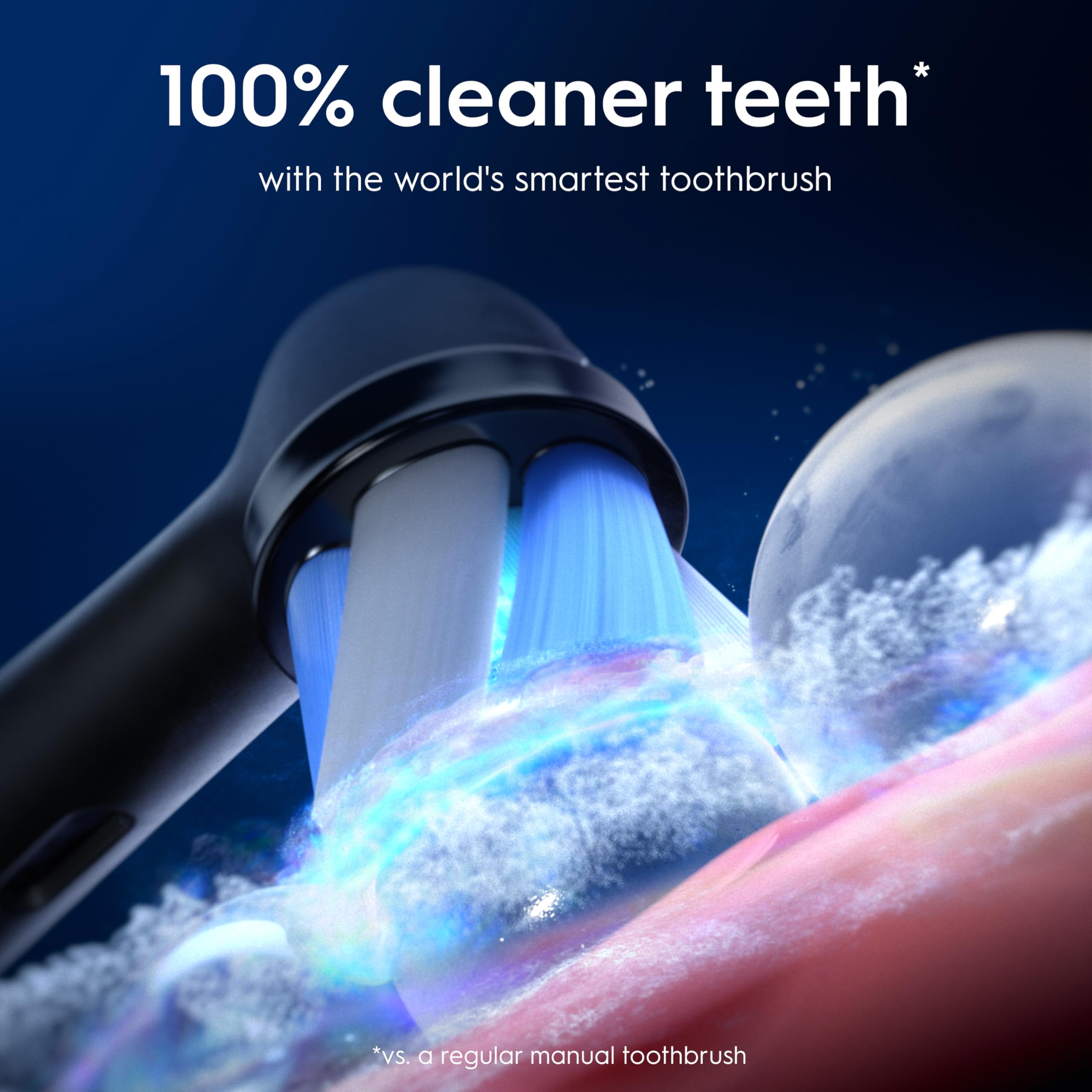 Oral-B iO10 Electric Toothbrush for Adults, 1 Handle, Cosmic Black - 3 Brush Heads, Charging Travel Case, Toothbrush Head Holder, 7 Modes, UK Two Pin Plug, Gifts for Women / Men - Very Good
