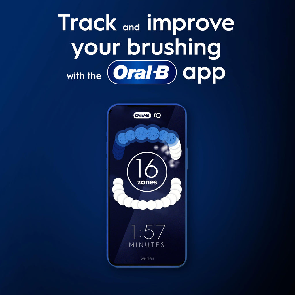 Oral-B iO10 Electric Toothbrush for Adults, 1 Handle, Cosmic Black - 3 Brush Heads, Charging Travel Case, Toothbrush Head Holder, 7 Modes, UK Two Pin Plug, Gifts for Women / Men - Very Good