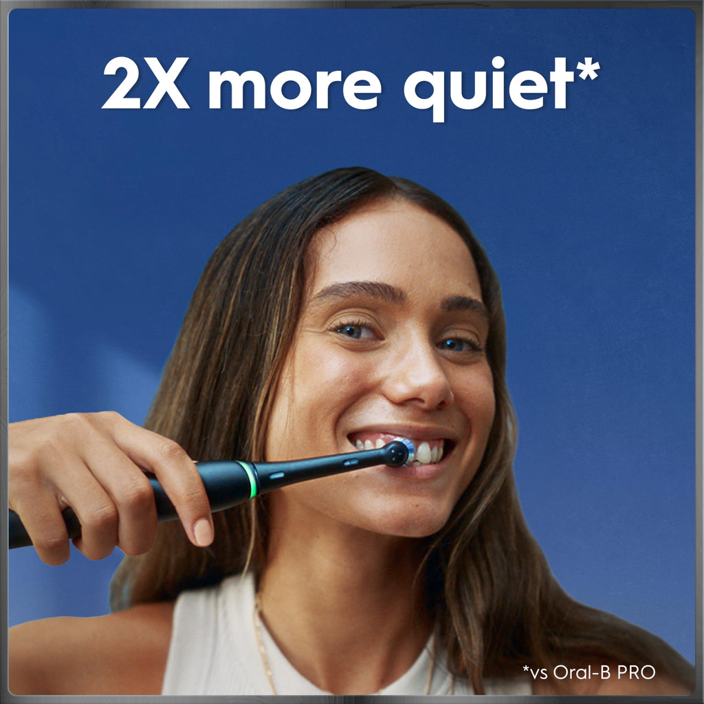 Oral-B iO10 Electric Toothbrush for Adults, 1 Handle, Cosmic Black - 3 Brush Heads, Charging Travel Case, Toothbrush Head Holder, 7 Modes, UK Two Pin Plug, Gifts for Women / Men - Very Good