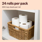 Our Essentials by Amazon Toilet Tissue Classic Roll, 2-ply, 24 Rolls (1 Pack of 24), 200 Sheets per Roll - Damaged Box