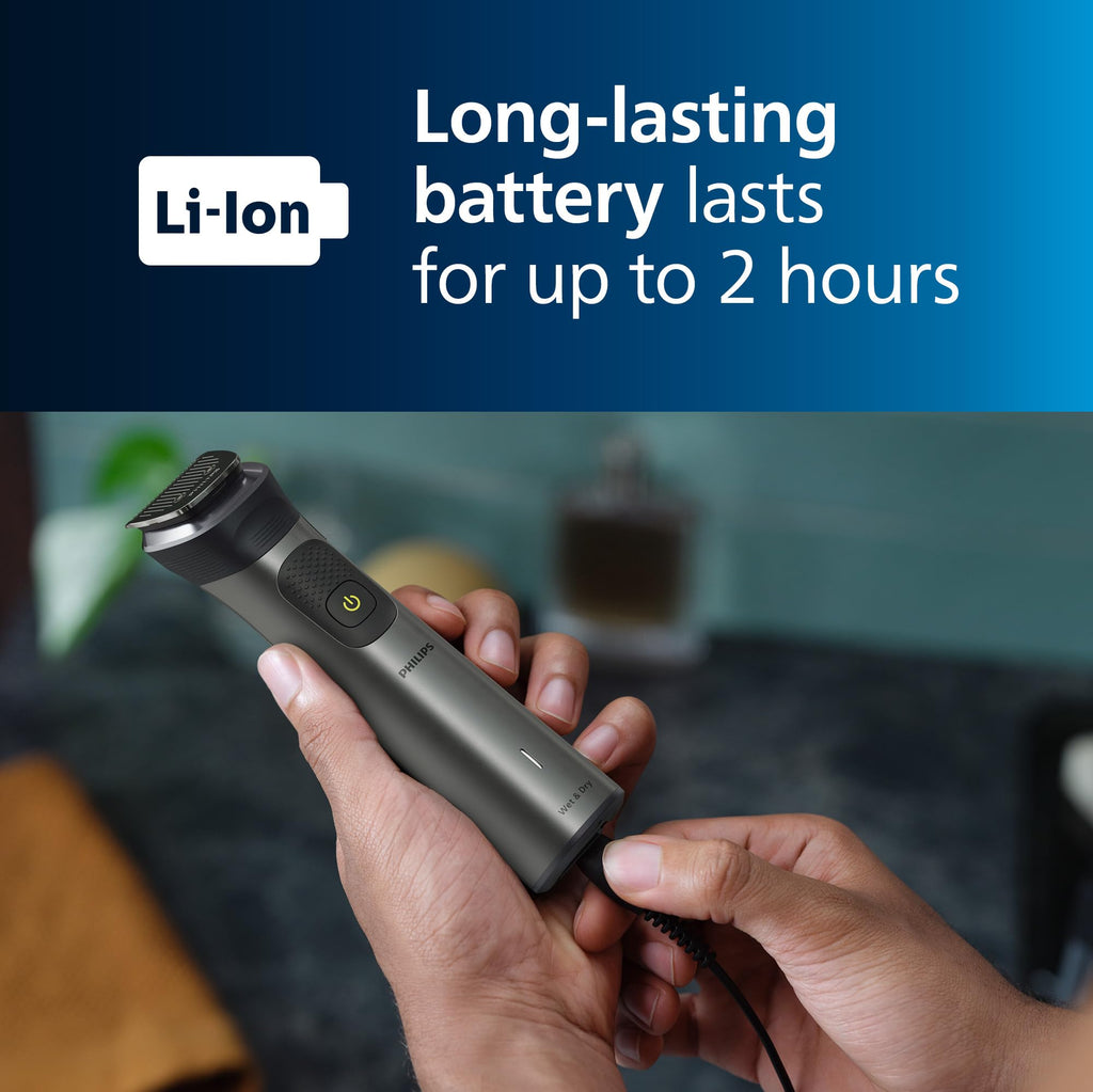 Philips Series 7000 All-in-one Trimmer, 15-in-1 Multigroom for face, Head and Body, One Tool - Ultimate Precision, 26 Length Settings (0.5-20 mm) (Model MG7950/15) - Damaged Box