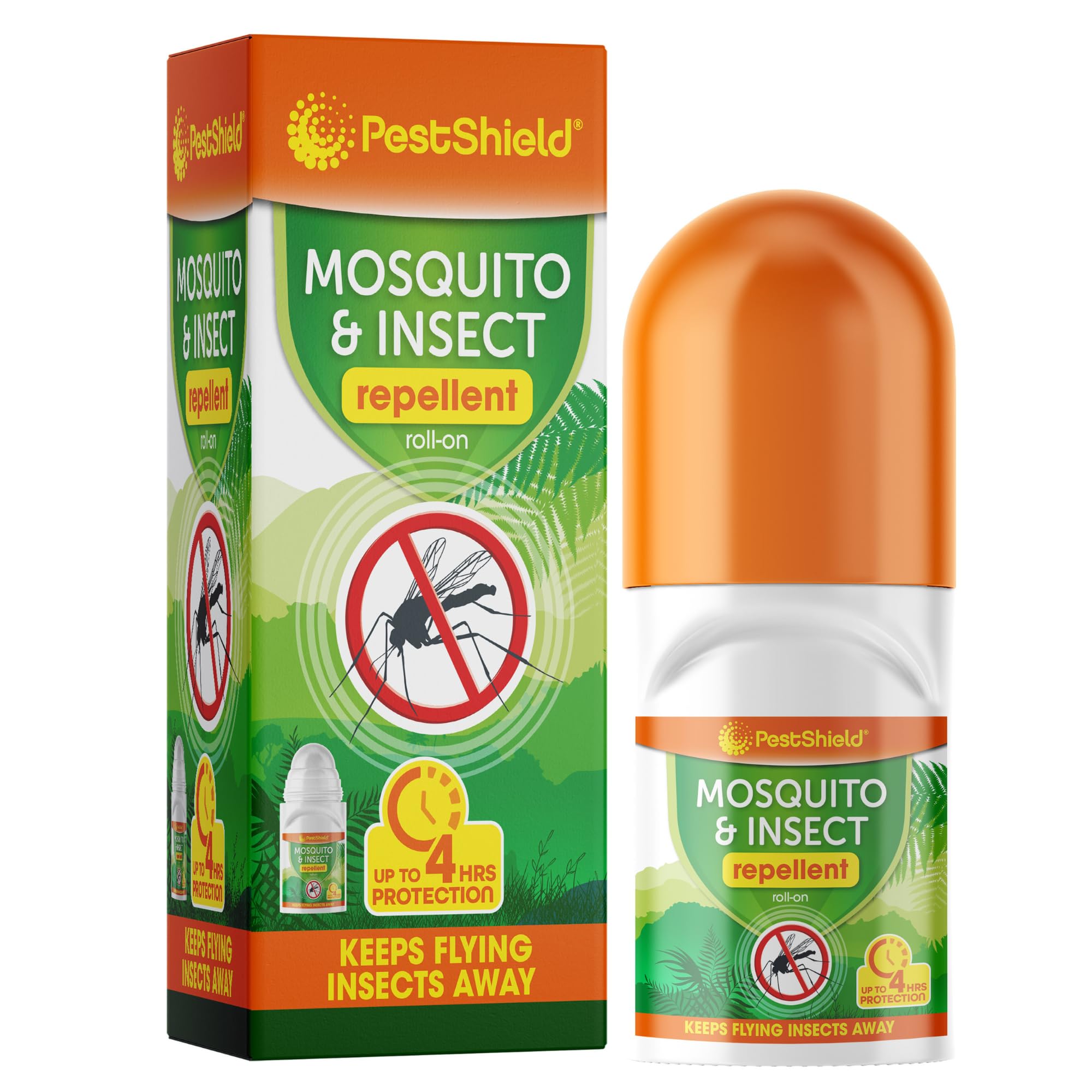 Pestshield Mosquito & Insect Repellent Roll On | Up to 4 Hours Protection from Flying Biting Insects, Bugs & Mosquitoes (75ml)