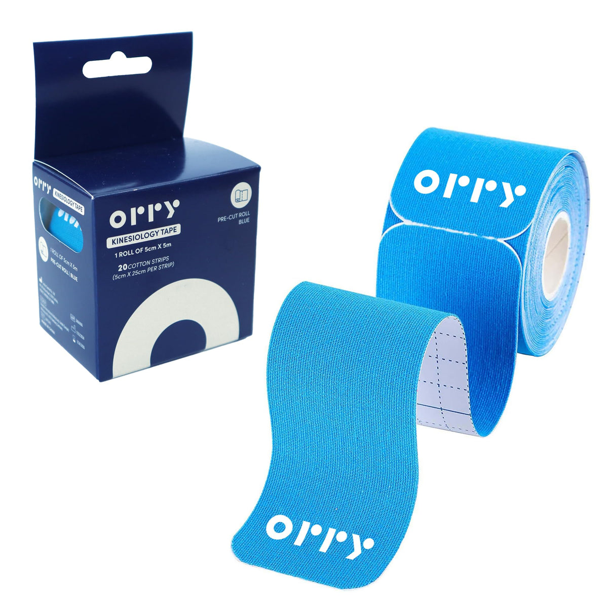 Kinesiology Tape Joint Support & Muscle Pain Relief Latex Free Water Resistant Elastic Cotton Pre Cut Roll 20 Strips