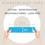ORRY Kinesiology Tape - Joint Support & Muscle Pain Relief - Latex-Free, Water-Resistant, Elastic Cotton - Pre-Cut Roll, 20 Strips (Blue)