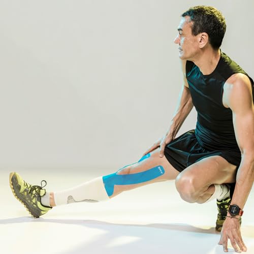 ORRY Kinesiology Tape - Joint Support & Muscle Pain Relief - Latex-Free, Water-Resistant, Elastic Cotton - Pre-Cut Roll, 20 Strips (Blue)