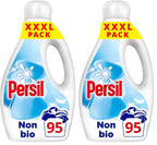 Persil Non Bio Laundry Washing Liquid Detergent outstanding stain removal in quick & cold washes tough on stains, gentle next to sensitive skin 95 washes (2.565 L)