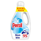 Persil Non Bio Laundry Washing Liquid Detergent outstanding stain removal in quick & cold washes tough on stains, gentle next to sensitive skin 95 washes (2.565 L)
