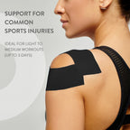 ORRY Kinesiology Tape - Joint Support & Muscle Pain - Latex-Free, Water-Resistant, Elastic Cotton - Uncut Roll (Black)