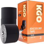 ORRY Kinesiology Tape - Joint Support & Muscle Pain - Latex-Free, Water-Resistant, Elastic Cotton - Uncut Roll (Black)