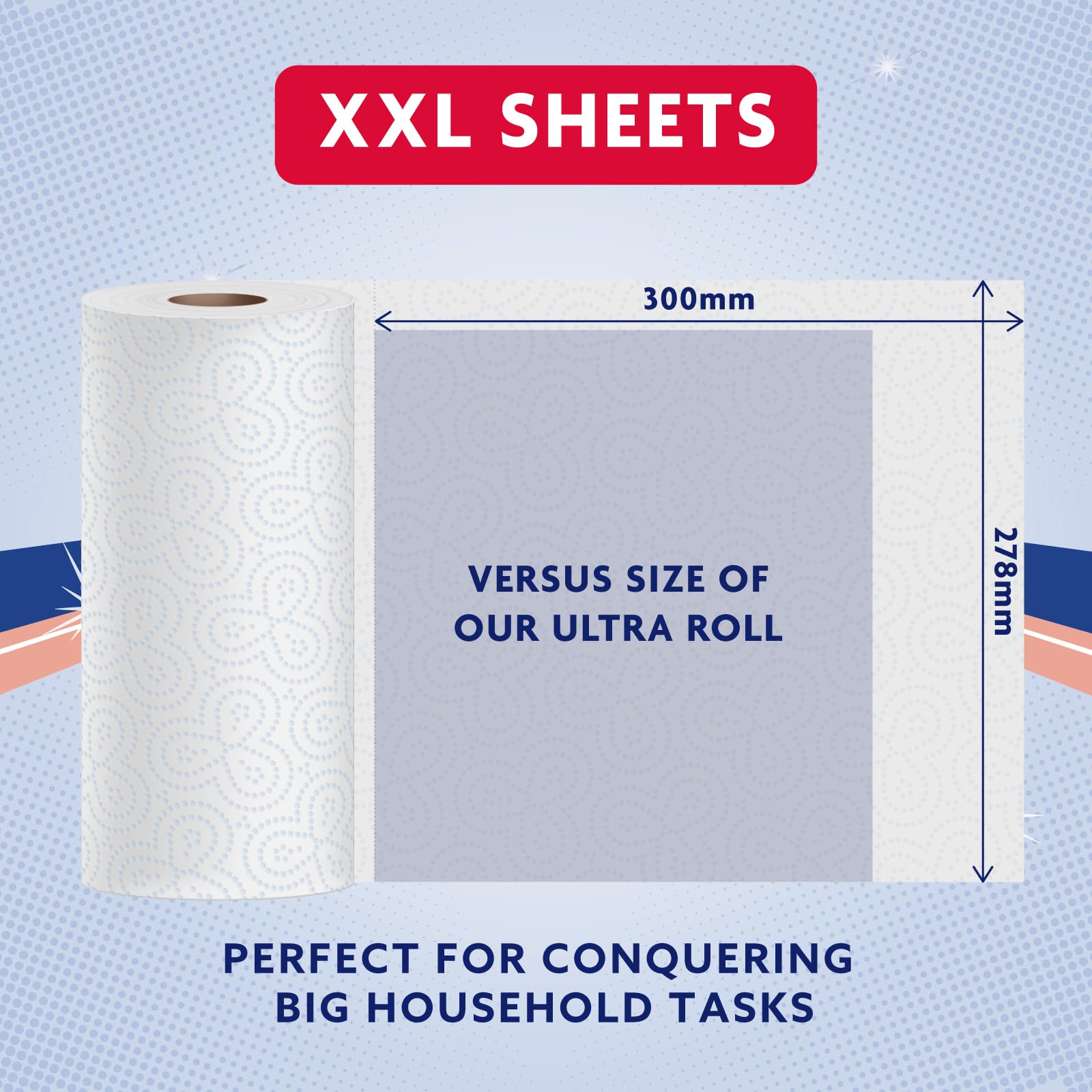 by Amazon Multipurpose Kitchen Roll, 3-Ply, XXL Household Towel, 12 Rolls (Pack of 1), 100 Sheets per Roll, FSC Certified - Damaged Box