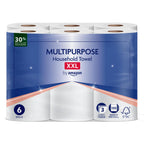 by Amazon Multipurpose Kitchen Roll, 3-Ply, XXL Household Towel, 12 Rolls (Pack of 1), 100 Sheets per Roll, FSC Certified - Damaged Box
