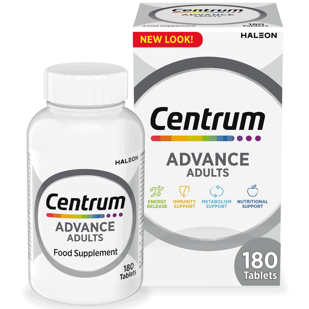 Centrum Advance Multivitamin & Mineral Supplements, 24 essential nutrients including vitamin D, C, Calcium, Daily Multivitamin Tablets, 180ct - BBE 11/2027