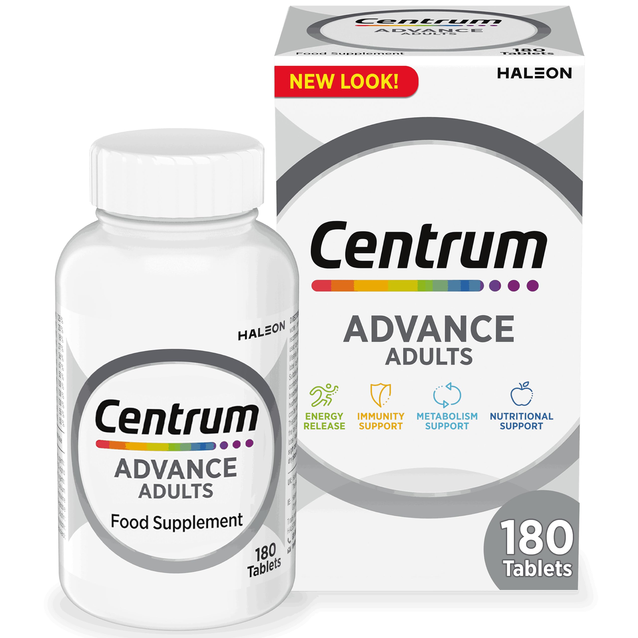 Centrum Advance Multivitamin & Mineral Supplements, 24 essential nutrients including vitamin D, C, Calcium, Daily Multivitamin Tablets, 180ct - BBE 11/2027