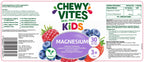 Chewy Vites Kids Magnesium, 2 Months Supply, 60 Kids Vitamins Gummies, 500mg Magnesium Citrate Providing 56mg per Gummy, Real Fruit Juice, Age 3 +, Berries Flavour - BBE 11/2027