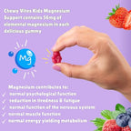 Chewy Vites Kids Magnesium, 2 Months Supply, 60 Kids Vitamins Gummies, 500mg Magnesium Citrate Providing 56mg per Gummy, Real Fruit Juice, Age 3 +, Berries Flavour - BBE 11/2027