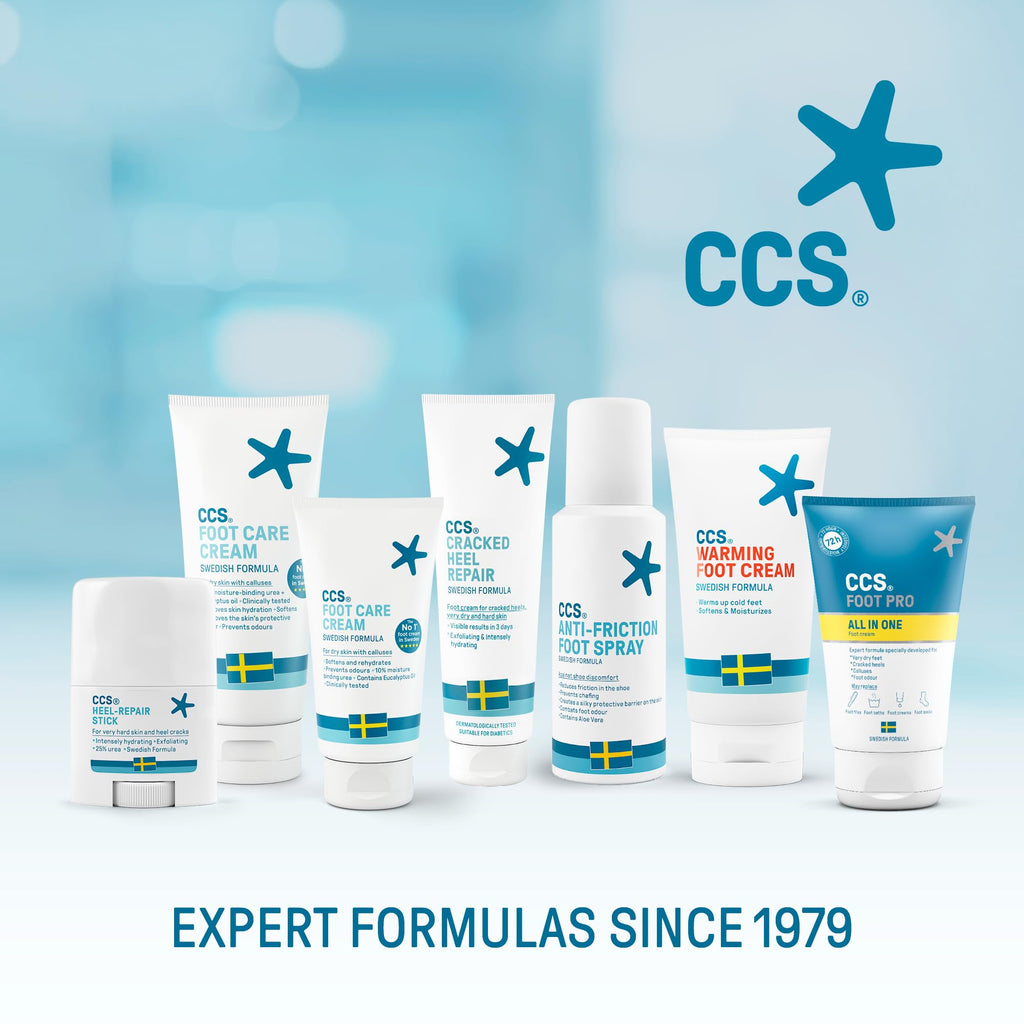 CCS Professional Foot Care Cream 175 ml - Moisturise and Protect Dry and Callused Feet, Contains 10% Urea and Eucalyptus Oil, Clinically Tested, Suitable for Diabetics - Damaged Box