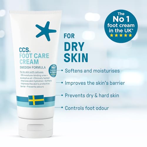 CCS Professional Foot Care Cream 175 ml - Moisturise and Protect Dry and Callused Feet, Contains 10% Urea and Eucalyptus Oil, Clinically Tested, Suitable for Diabetics - Damaged Box