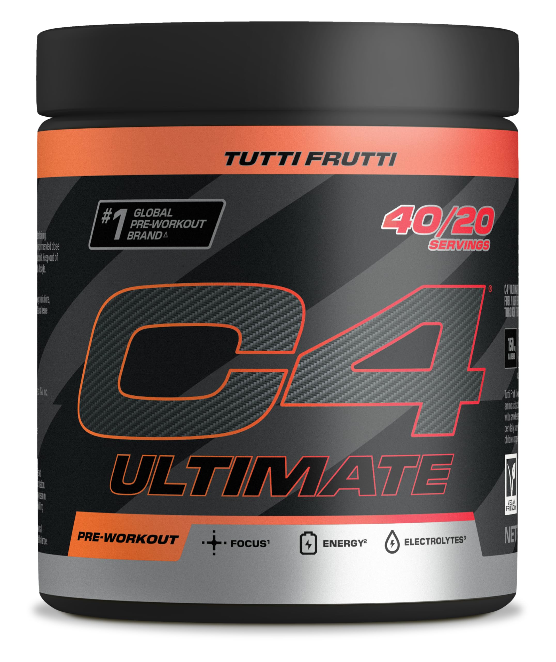 C4 Ultimate Pre Workout Powder Bubblegum 20 Servings, 40 if Single Scooped | Zero Sugar Pre Workout with Caffeine 300mg, L Citrulline 7000mg, Beta Alanine 4800mg, Vitamins and Electrolytes - BBE 06/2026