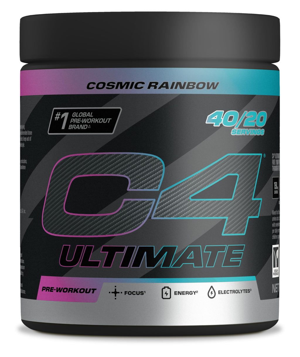 C4 Ultimate Pre Workout Powder Bubblegum 20 Servings, 40 if Single Scooped | Zero Sugar Pre Workout with Caffeine 300mg, L Citrulline 7000mg, Beta Alanine 4800mg, Vitamins and Electrolytes - BBE 06/2026