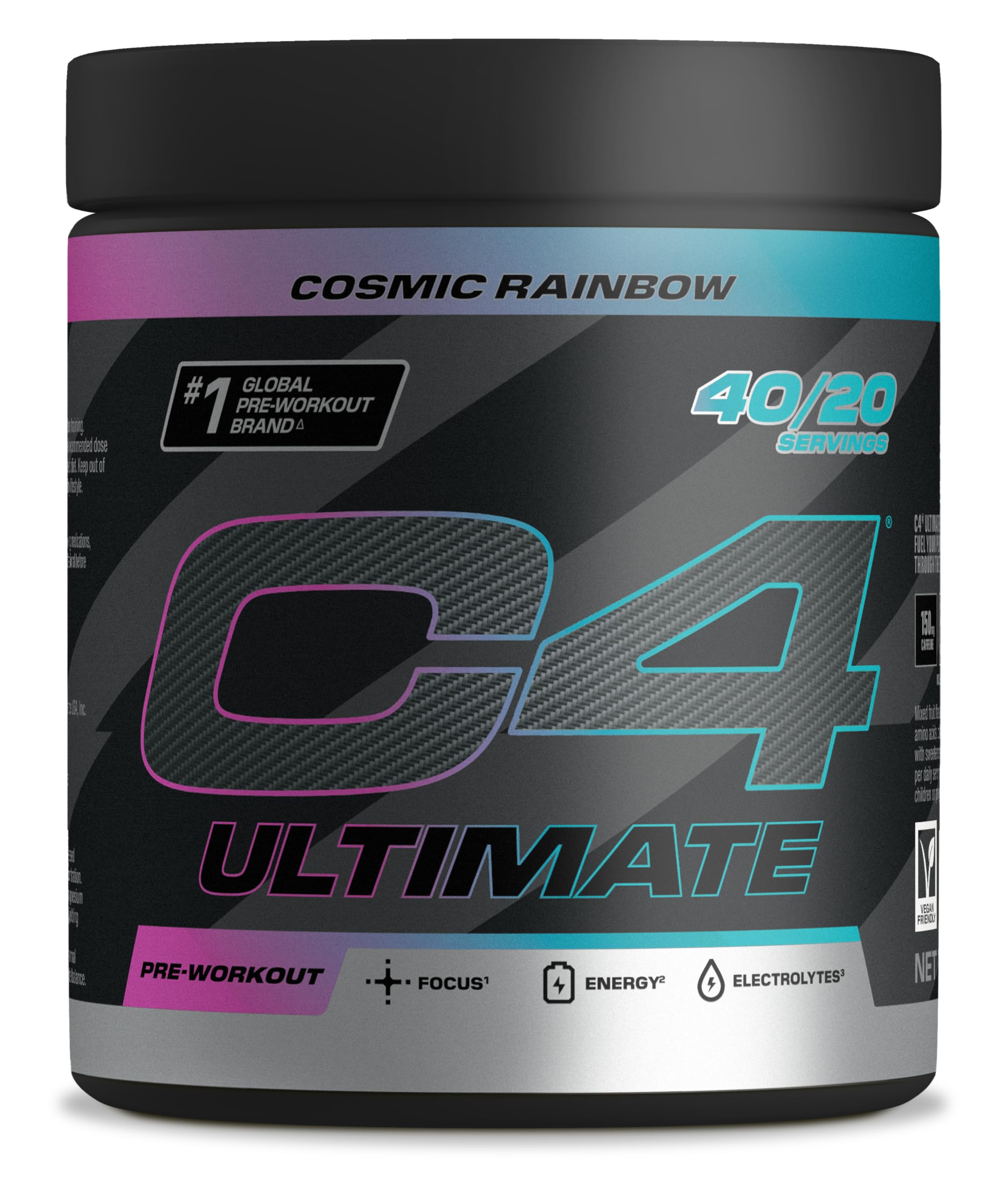 C4 Ultimate Pre Workout Powder Bubblegum 20 Servings, 40 if Single Scooped | Zero Sugar Pre Workout with Caffeine 300mg, L Citrulline 7000mg, Beta Alanine 4800mg, Vitamins and Electrolytes - BBE 06/2026
