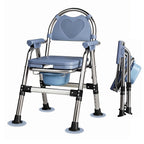 CYHWQ Commode Chair for Seniors, Portable Bedside commodes Chair, Height-Adjustable, Toilet Chair with Padded Seat Plate and Toilet Bucket, Foldable Stable, Load Capacity 200 kg (CY-KJ6201) - Very Good