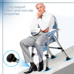 CYHWQ Commode Chair for Seniors, Portable Bedside commodes Chair, Height-Adjustable, Toilet Chair with Padded Seat Plate and Toilet Bucket, Foldable Stable, Load Capacity 200 kg (CY-KJ6201) - Very Good