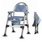 CYHWQ Commode Chair for Seniors, Portable Bedside commodes Chair, Height-Adjustable, Toilet Chair with Padded Seat Plate and Toilet Bucket, Foldable Stable, Load Capacity 200 kg (CY-KJ6201) - Very Good