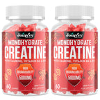 Creatine Monohydrate Gummies 5000mg Per Serving for Men & Women, Enhanced with Taurine & Vitamin B6, Pre -Workout Supplement for Muscle Growth, Strength & Recovery, Berry Flavor (60 Count (Pack of 2)) - BBE 02/2029