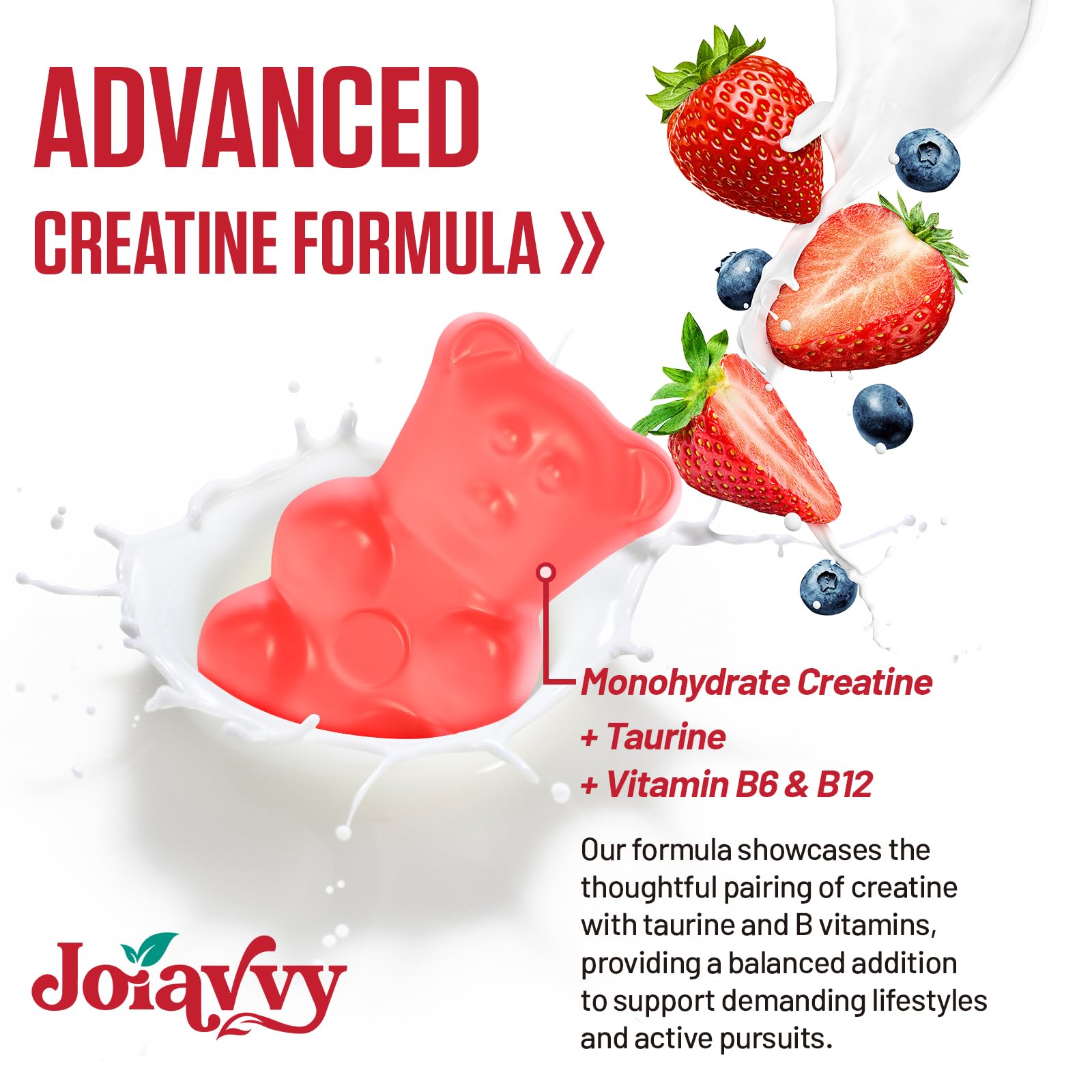 Creatine Monohydrate Gummies 5000mg Per Serving for Men & Women, Enhanced with Taurine & Vitamin B6, Pre -Workout Supplement for Muscle Growth, Strength & Recovery, Berry Flavor (60 Count (Pack of 2)) - BBE 02/2029