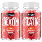 Creatine Monohydrate Gummies 5000mg Per Serving for Men & Women, Enhanced with Taurine & Vitamin B6, Pre -Workout Supplement for Muscle Growth, Strength & Recovery, Berry Flavor (60 Count (Pack of 2)) - BBE 02/2029