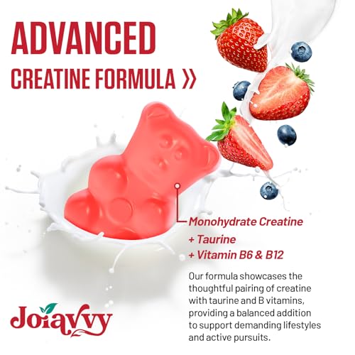 Creatine Monohydrate Gummies 5000mg Per Serving for Men & Women, Enhanced with Taurine & Vitamin B6, Pre -Workout Supplement for Muscle Growth, Strength & Recovery, Berry Flavor (60 Count (Pack of 2)) - BBE 02/2029
