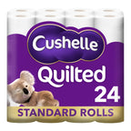 Cushelle Quilted Toilet Roll 24 Standard Rolls, 3ply Toilet Paper,