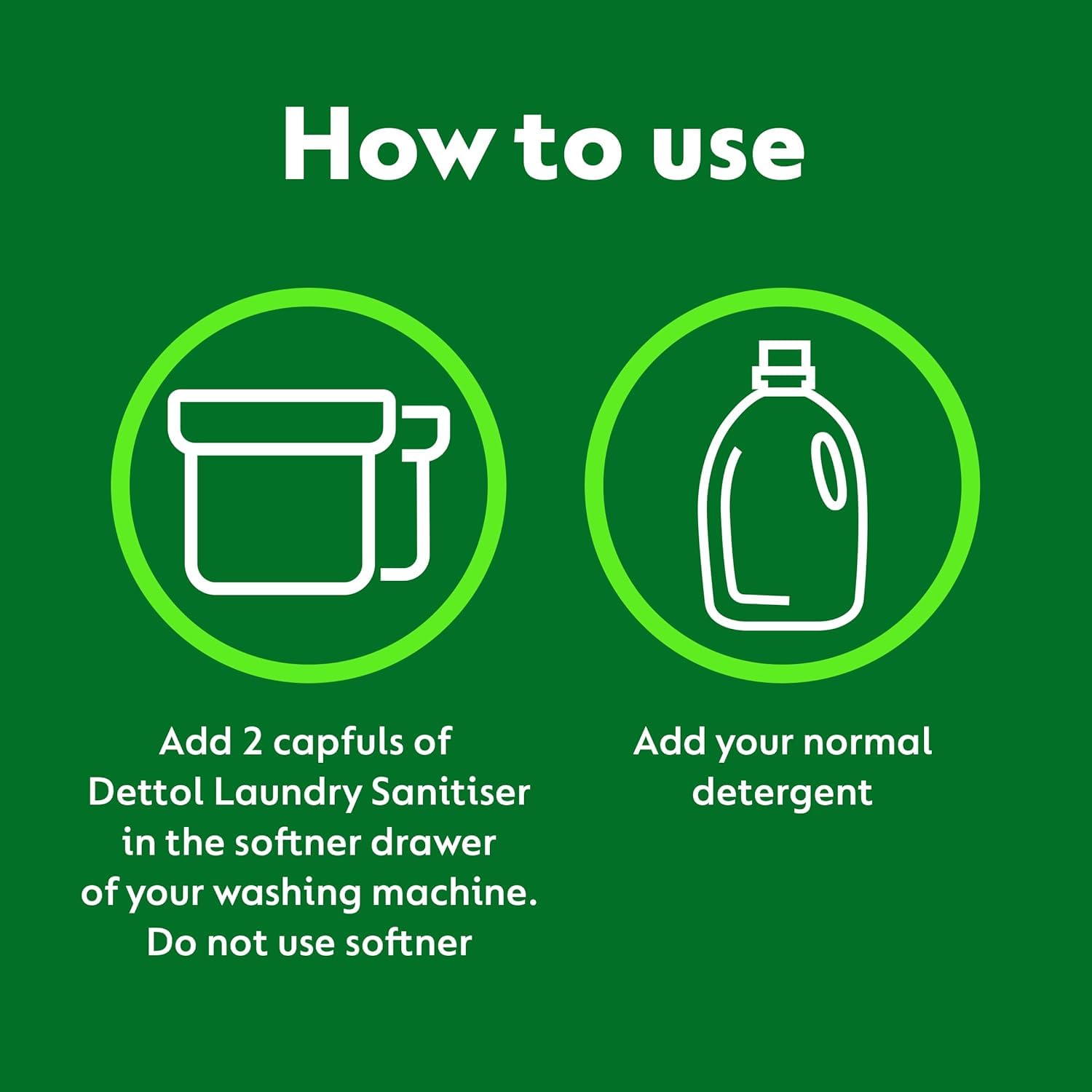 Dettol Laundry Sanitiser, Antibacterial, Fresh Cotton, 6L (1.5L x 4pck) 12hr Freshness, Hygienically Clean, Removes Odour, Kills 99.9 Percent of Bacteria - Like New