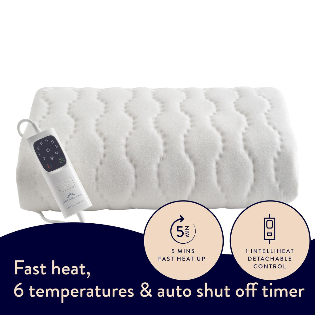 Dreamland Cosy Dreamer Electric Blanket - Heated Underblanket with Italian Cotton, Intelliheat Technology, 6 Heat Settings, Overheat Protection & Machine Washable, 150 x 80cm - Single Size - Like New