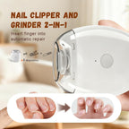 Electric Nail Clippers, Electric Nail Grinder with 3 Speeds & LED Light, Auto Fingernail Cutter, Polishing Trimmer, for Children, Adults, and The Elderly - Damaged Box