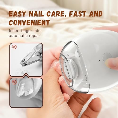 Electric Nail Clippers, Electric Nail Grinder with 3 Speeds & LED Light, Auto Fingernail Cutter, Polishing Trimmer, for Children, Adults, and The Elderly - Damaged Box